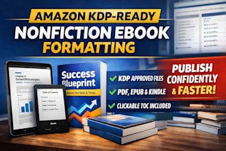 amazon KDP ready nonfiction ebook formatting and layout design
