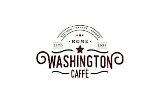 design unique washington cafe rome logo