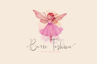 design fairy girl logo illustration