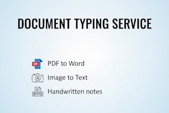 type documents from PDF image or handwritten notes into word