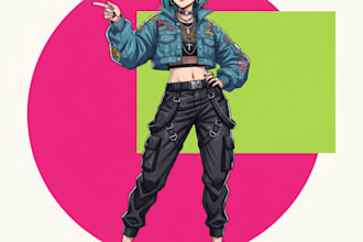create authentic japanese 2d anime illustration