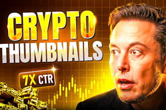 design high CTR crypto and trading youtube thumbnails