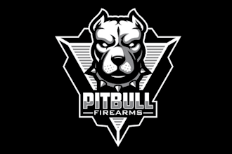 design awesome pit full firearms launch animal logo