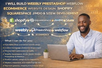 build weebly prestashop webflow ecommerce website design shopify development