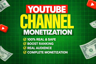 help you with your youtube channel monetization promotion