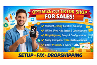setup tik tok shop ads tiktok shop product listing fix tik tok shop dropshipping