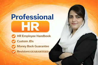 write and design employee handbook with HR policies, sops, and job descriptions