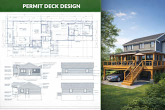 be autocad draftsman for patio, deck plan, backyard landscape design city permit