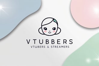 design a cute and elegant logo for vtubers and streamers