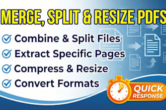 merge, split, extract pages, resize, and combine your PDF files professionally