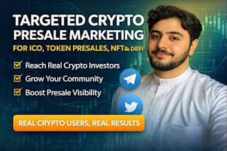 be your crypto presale marketing on twitter and telegram to targeted audience