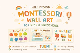 design montessori wall art for kids