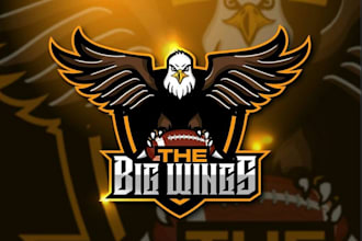 create beautiful bird wing mascot logo with t shirt design