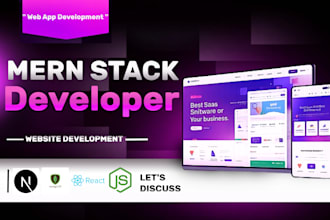 develop mern stack web app as full stack, mern stack developer