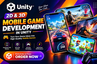 develop unity 2d game, unity 3d game, unity game development