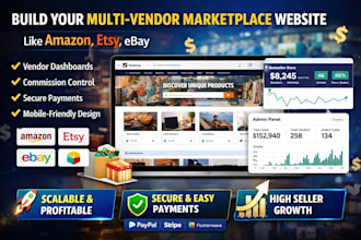build multi vendor multi vendor ecommerce marketplace website like etsy amazon