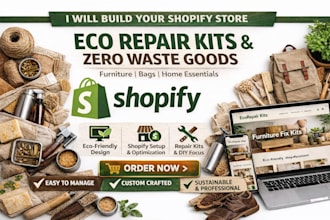 build eco repair kits shopify furniture store zero waste home goods bag website