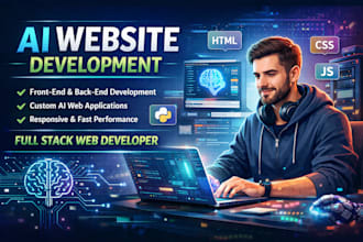 ai website development as full stack web developer, front end, backend developer