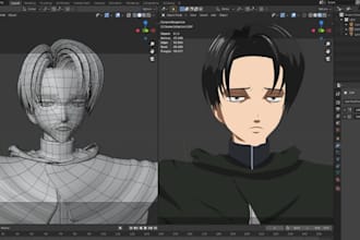 create and fix 3d anime character models for vtuber, vroid, vrchat with rigging