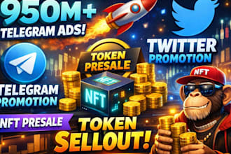 950m telegram ads twitter promotion telegram promotion nft presale token sellout