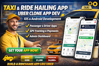build premium taxi app ride hailing app uber clone for ios and android
