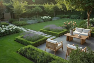 create custom garden designs, landscaping plans and outdoor layouts