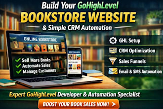 design gohighlevel bookstore website ghl CRM integration ghl automation