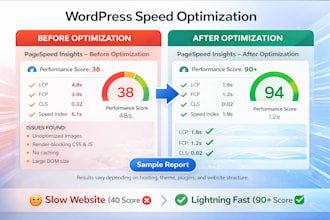 fix slow wordpress site from 40 to 90 pagespeed score