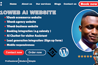 customize your 10web ai website, integrate mailchimp sign up form with booking