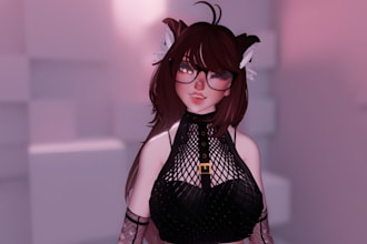 custom vrchat avatar, furry nsfw 3d model, vrm avatar, vtuber model, vriod model