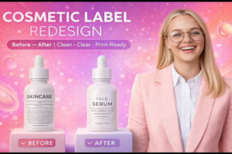 redesign and clean up your cosmetic label for clarity professionalism  print