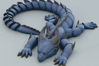 sculpt 3d articulated fidget toy model, 3d flexi toy, mini flexi animal stl, obj