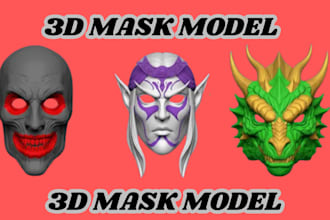 sculpt 3d modeling helmet 3d custom mask and helmet for 3d printing