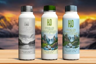 design professional water bottle label packaging