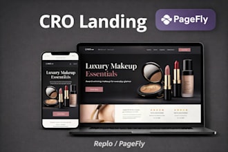 design a shopify cro landing page with replo or pagefly to increase sales