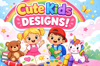 design kids coloring, activity book covers with custom amazon KDP print