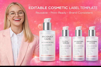 create an editable cosmetic label template for your skincare or beauty brand