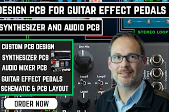 design pcb for guitar effect pedals and for synthesizer, mixer and audio device