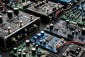 design pcb for guitar effect pedals and for synthesizer, mixer and audio device