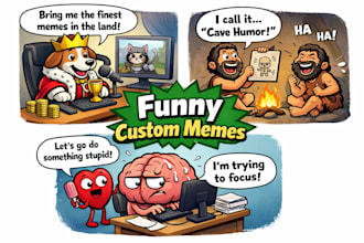 create a funny custom meme or cartoon image
