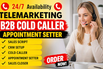 be your cold caller appointment setter sales closer telemarketing b2b sales sdr
