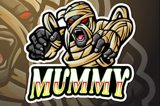 create awesome mummy mascot logo with t shirt design