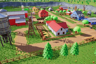 modern 3d play village, amusement park,children play village,kids room,landscape