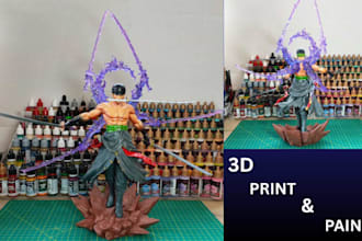3d print, hand paint custom miniatures for warhammer, dnd, and collectible toys
