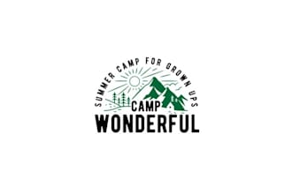 design super camp wonderful summer camp logo