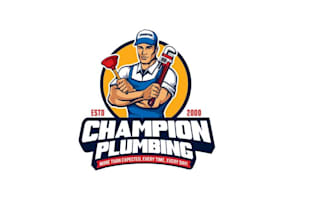 design high quality plumber mascot logo with t shirt design
