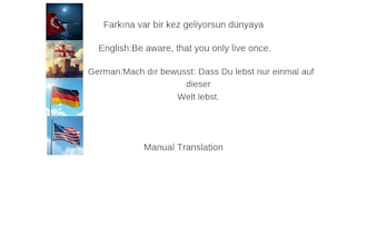 manually translate english to german and german to english