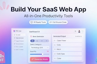 build a productivity saas web app with 10 ready to use tools