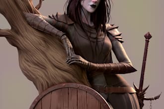 sculpt a stylized 3d character or miniature