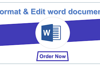 professionally format, edit and design your ms word document